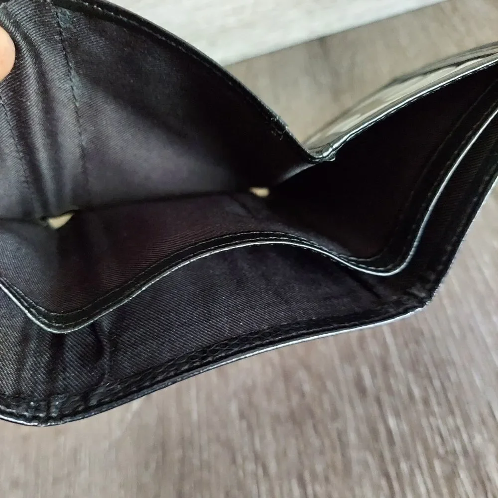 Mens Black Trifold Leather Wallet